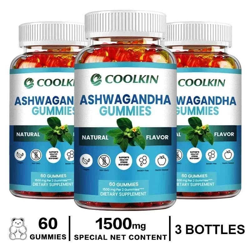 Ashwagandha Gummies - Enhance Physical Strength and Endurance Relieve Stress and Anxiety Improve Sleep Quality Antioxidant