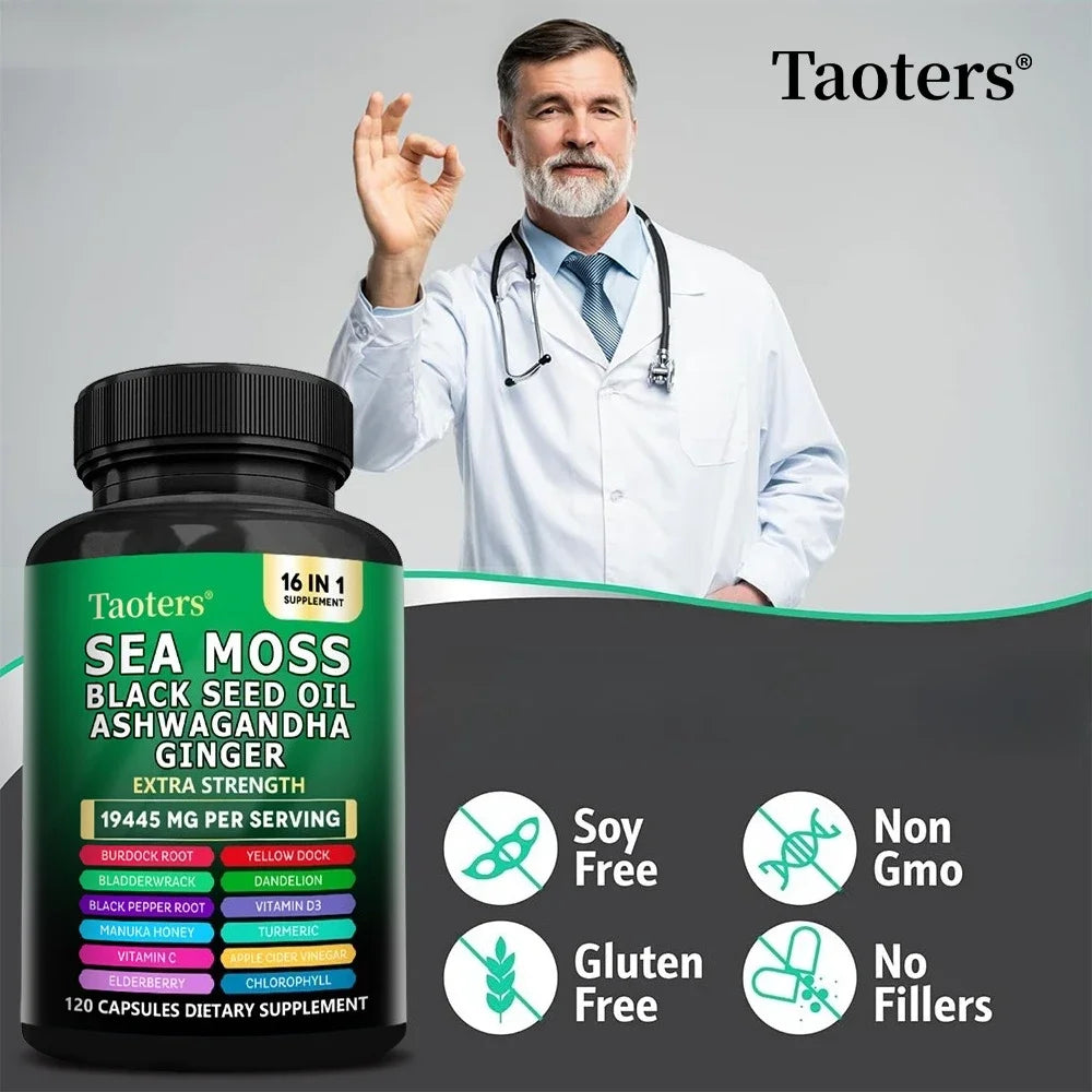 Algues biologiques avec Ashwagandha – Soutiennent le système immunitaire, la santé des articulations, le nettoyage intestinal, la détoxification et le sommeil