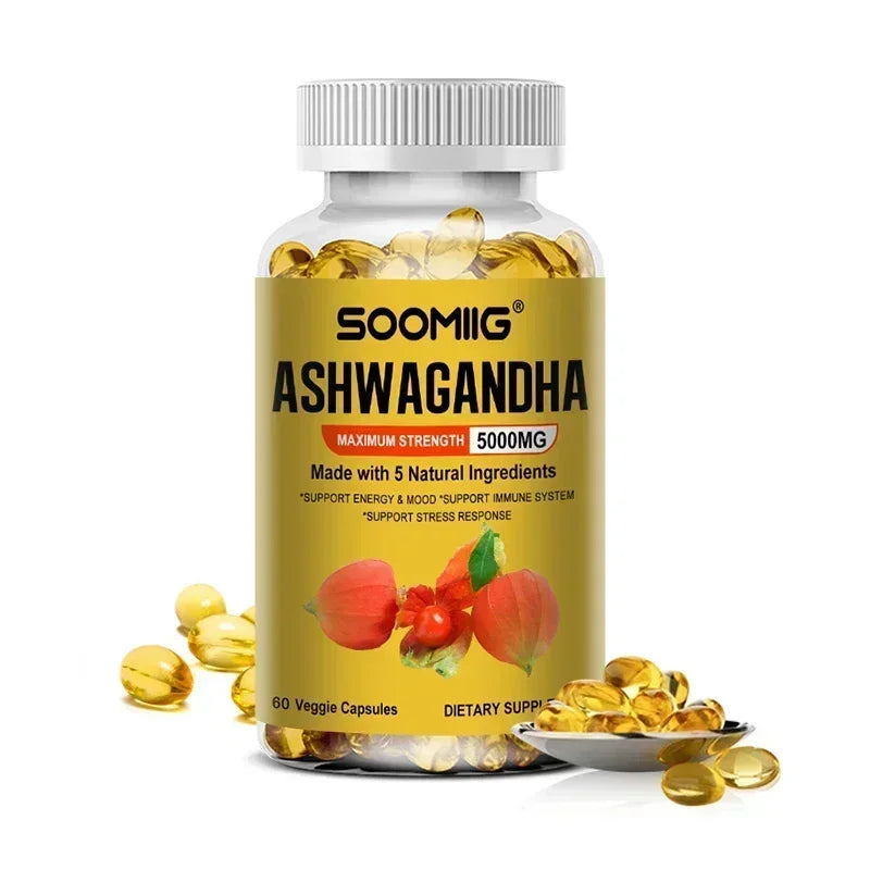 Ashwagandha biologique – Complément pour soulager le stress et soutenir le système immunitaire, favorise des niveaux d’énergie équilibrés, gélules vegan sans OGM