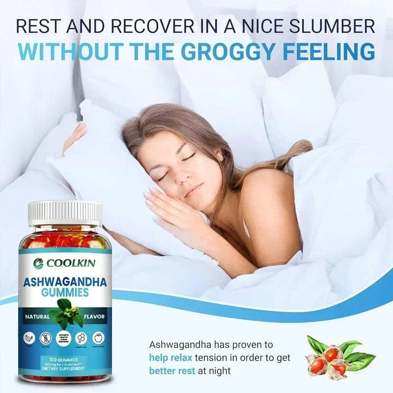 Ashwagandha Gummies - Enhance Physical Strength and Endurance Relieve Stress and Anxiety Improve Sleep Quality Antioxidant